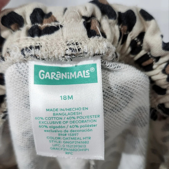 Garanimals 18M Animal Print Paperbag Waist Leggings Bow Pockets - Picture 5 of 6